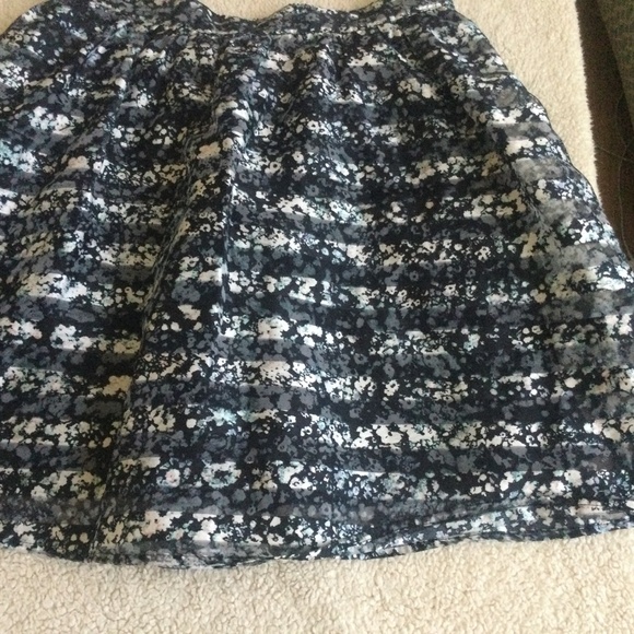 Xhilaration Striped Floral Skater Skirt Pockets Black - Sz Medium - Picture 11 of 15